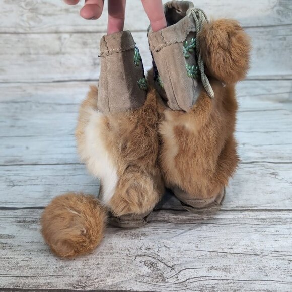 Handmade Native American Beaded Fur Mukluks Red Fox Fur Boots– Women’s - Picture 4 of 8